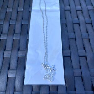 Silver clover Crystal Pendant Necklace